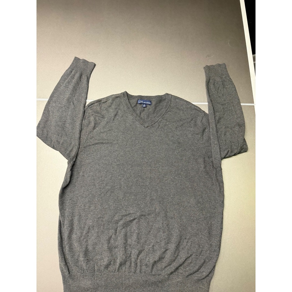 John Ashford Mens Charcoal Gray V-Neck Long Sleeve Knit Sweater XL